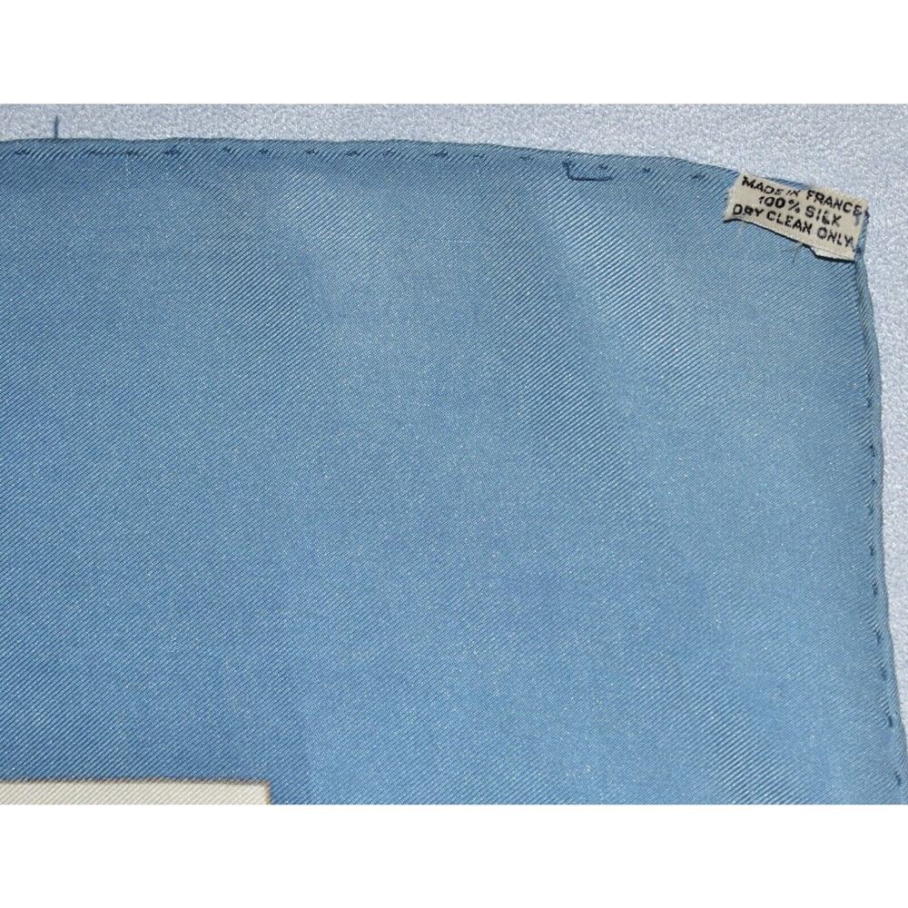 C0 Auth HERMES BRIDES DE GALA By Hugo Grygkar Blue Multi Silk 35" Square Scarf - Picture 6 of 6